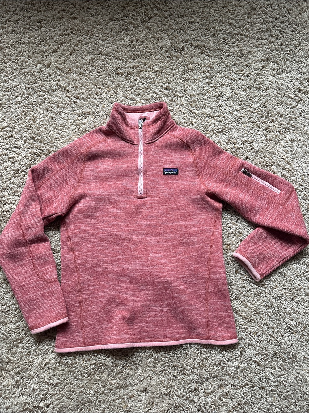 Patagonia Girls' Better Sweater 1/4 Zip Aurea Pink